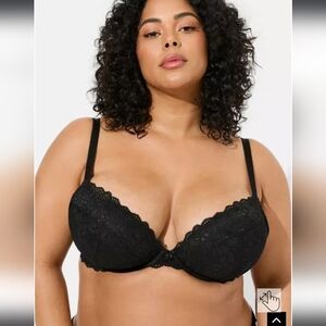 Torrid Black Lace XO Ultra Plunge Pushup Bra